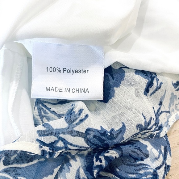 O.P. T blue floral midi dress with shoulder ruffles - Picture 12 of 13